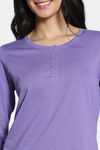 Zivame 2 Mile Fashion Knit Cotton Pyjama Set -Aster Purple — thumbnail 5